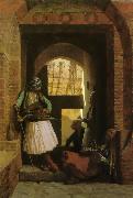 Jean Leon Gerome Arnauts of Cairo at the Gate of Bab-el-Nasr oil on canvas